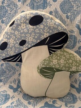 Mushroom Throw Pillow | Cottagecore Decor | Whimsical Floral Accent Pillow